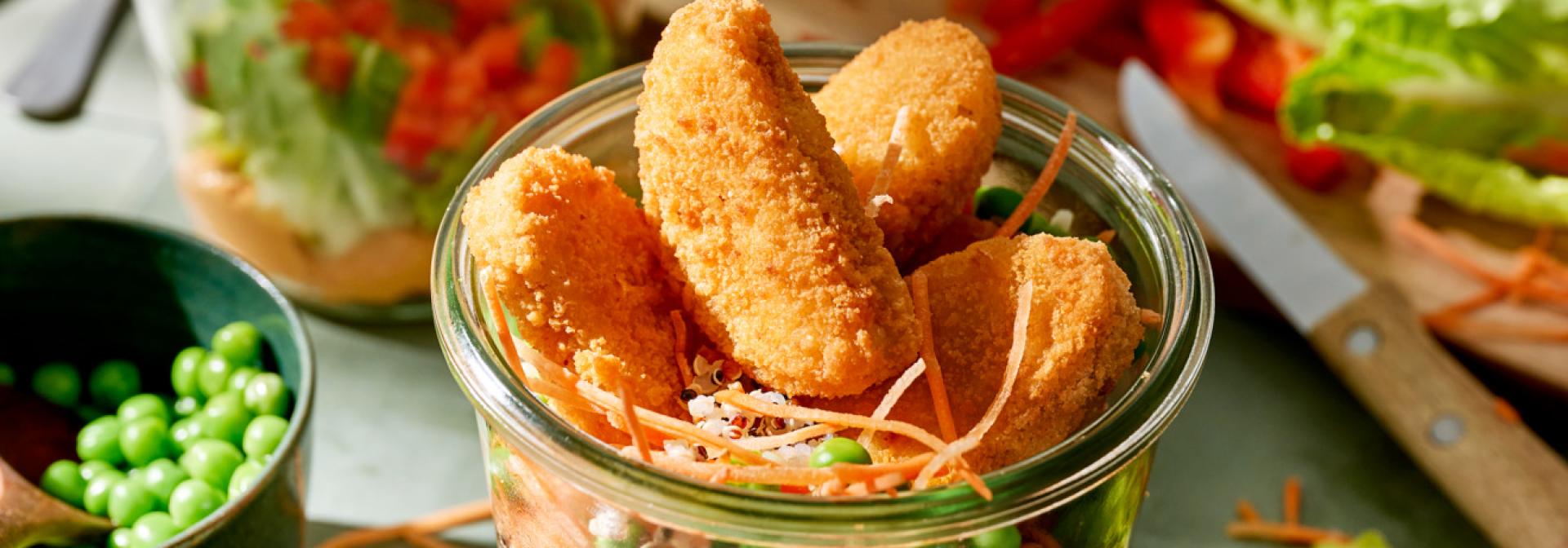 Vegan nugget quinoa jar