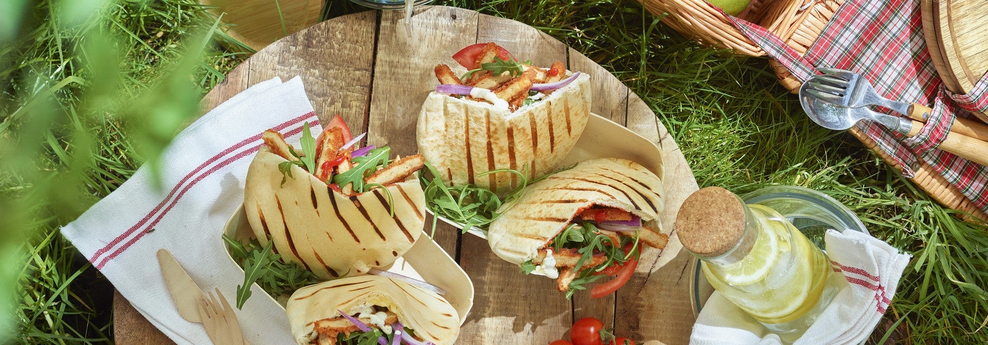 Pita with schnitzel