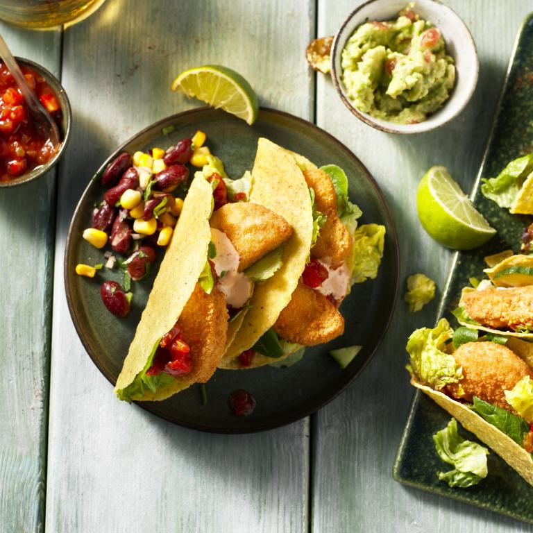 Mexican Tacos with Vegan Nuggets Mexican Tacos with Vegan Nuggets