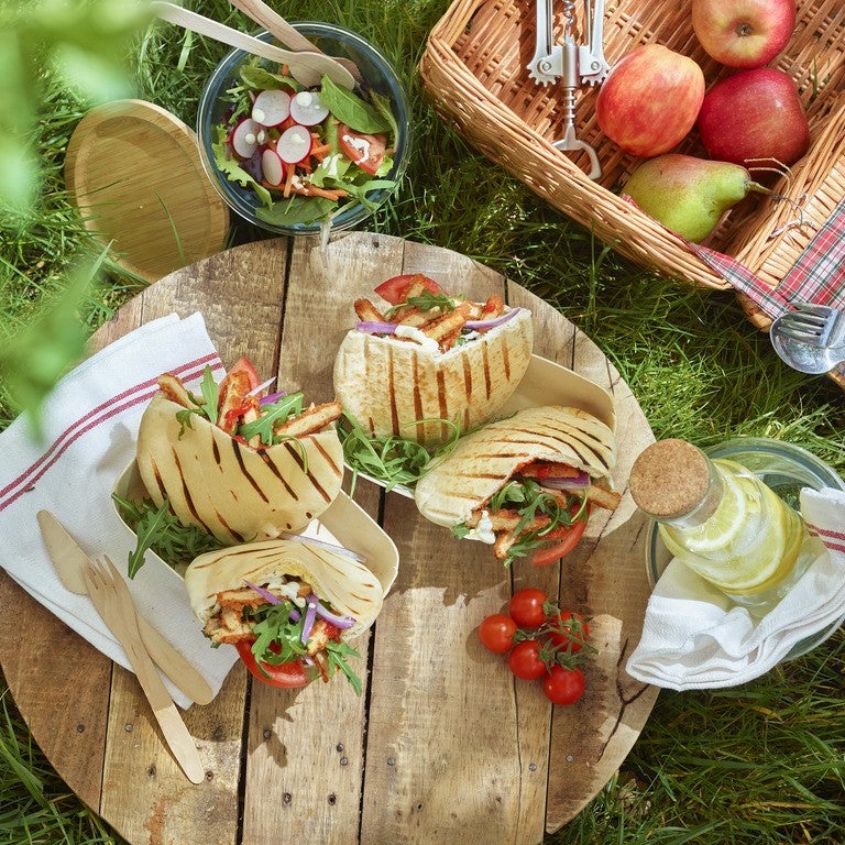 Pita with schnitzel
